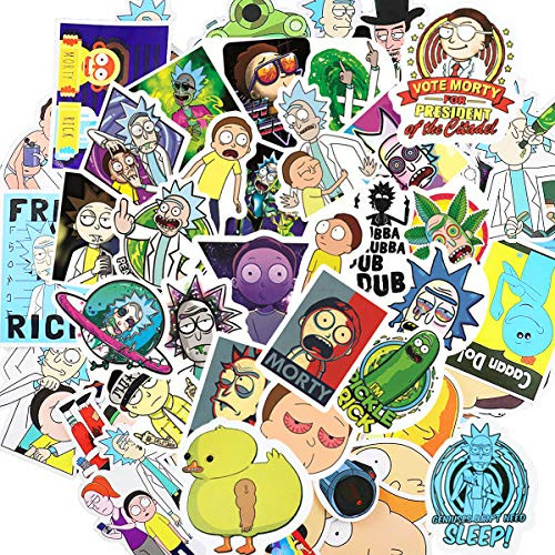 BATTER 100PCS Rick and Morty Stickes Laptop Sticker Waterproof Vinyl Stickers Car Sticker Motorcycle Bicycle Luggage Decal Graffiti Patches Skateboard Water Bottle Sticker