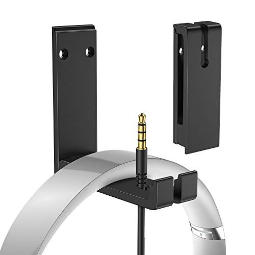 Foldable Headphone Stand Hanger, Link Dream Aluminum Headset Headphone Hook Under Desk Headphone Holder Headphone Mount with Cable Clip Organizer for All Headphones - Black Foldable Headphone Stand Hanger, Link Dream Aluminum Headset Headphone Hook Under Desk Headphone Holder Headphone Mount with Cable Clip Organizer for All Headphones - Black