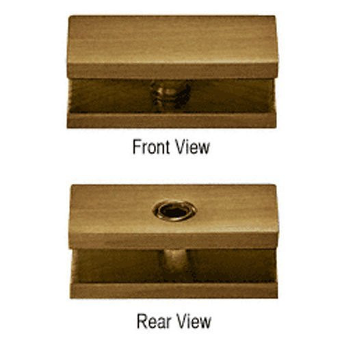 CRL Antique Brass No-Drill Fixed Panel Glass Clamp for 1/4" Glass for 1/4" Glass