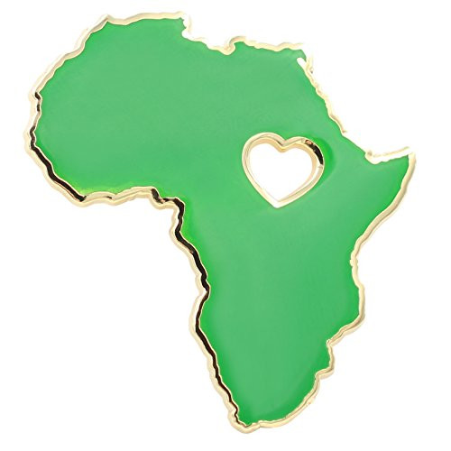 Heart of Africa Pin - Hard Enamel Pin - BLM Wakanda Forever Pride Pin by Real Sic - Pan-African Colors (Green)