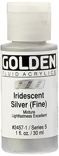 Golden Fluid Acrylic Paint 1 Ounce-Iridescent Silver Fine