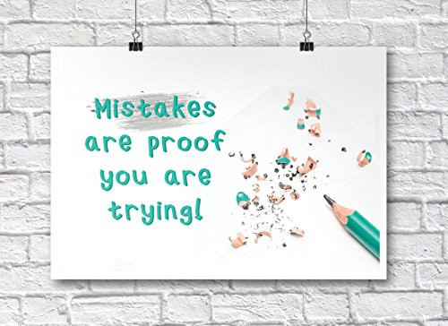 JSC377 Mistakes Are Proof You Are Trying Classroom Poster | 18-Inches By 12-Inches | Premium 100lb Gloss Poster Paper JSC377 Mistakes Are Proof You Are Trying Classroom Poster | 18-Inches By 12-Inches | Premium 100lb Gloss Poster Paper