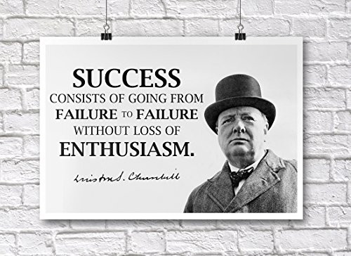 JSC386 Winston Churchill Success Classroom Poster | 18-Inches By 12-Inches | Premium 100lb Gloss Poster Paper JSC386 Winston Churchill Success Classroom Poster | 18-Inches By 12-Inches | Premium 100lb Gloss Poster Paper