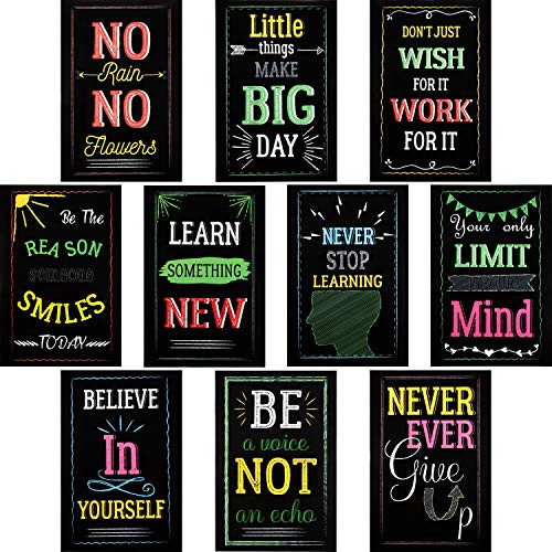 20 Pieces Motivational Posters for Classroom Inspirational Positive Quote Wall Poster Art Prints Growth Mindset Posters for Teachers Students Office School Home Decorations, 12 x 16 Inch