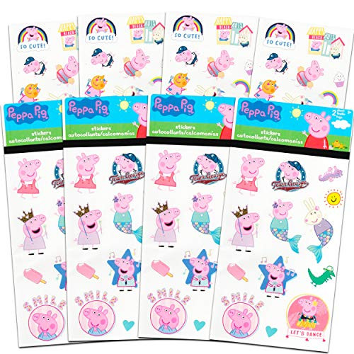 Peppa Pig Stickers Party Favors Set ~ Bundle Includes Over 100 Peppa Pig Stickers, 8 Sticker Sheets (Peppa Pig Party Supplies)