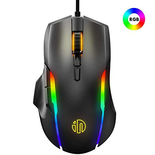 Professional RGB Gaming Mouse Wired, 7 Programmable Buttons, High-Precision Up to 10000 DPI, 10 RGB Chroma Backlit, USB PC Ergonomic Gaming Mice with Comfortable Grip Side Professional RGB Gaming Mouse Wired, 7 Programmable Buttons, High-Precision Up to 10000 DPI, 10 RGB Chroma Backlit, USB PC Ergonomic Gaming Mice with Comfortable Grip Side