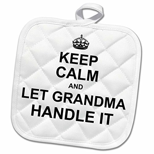 3D Rose Keep Calm and Let Grandma Handle It Fun Funny Fix-It Grandmother Gift Pot Holder, 8 x 8 3D Rose Keep Calm and Let Grandma Handle It Fun Funny Fix-It Grandmother Gift Pot Holder, 8 x 8