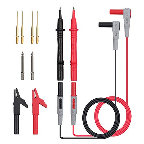 12 Pcs Electrical Multimeter Test Leads Kit, Digital Multimeter Leads with Alligator Clips Test Extension Test Probe Multimeter Test Probes Tips Set