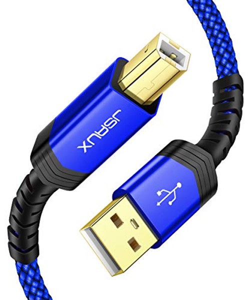 JSAUX Printer Cable, 10FT USB Printer Cable USB 2.0 Type A Male to B Male Scanner Cord USB B Cable High Speed for HP, Canon, Epson, Dell, Brother, Lexmark, Xerox, Samsung etc and Piano, DAC JSAUX Printer Cable, 10FT USB Printer Cable USB 2.0 Type A Male to B Male Scanner Cord USB B Cable High Speed for HP, Canon, Epson, Dell, Brother, Lexmark, Xerox, Samsung etc and Piano, DAC