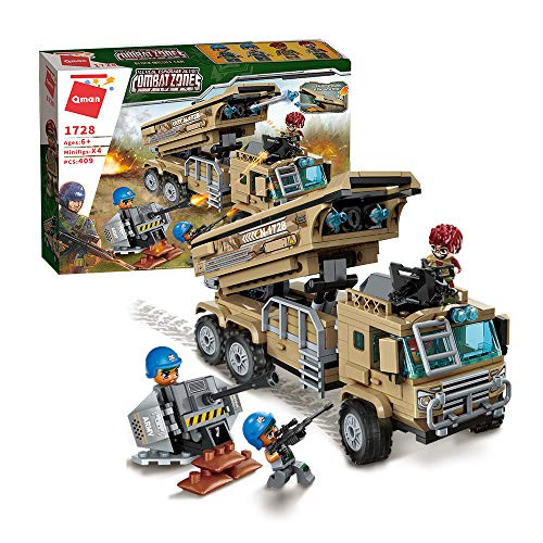 QMAN 409 Pcs Building Blocks Military Fort Vehicles Minigifures Set Bricks Toys for Kids Age 6-12 and up, Compatible with Other Brands