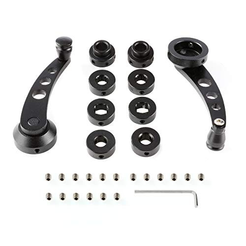 ALAVENTE Car Window Crank Handle Winder Billet Aluminum Universal Car Wagon Door Window Winder Crank Riser Replacement, 1 Pair (Black)