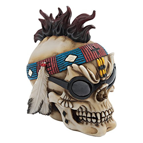 Design Toscano Thunderspirit Goth Biker Skull Statue, Single