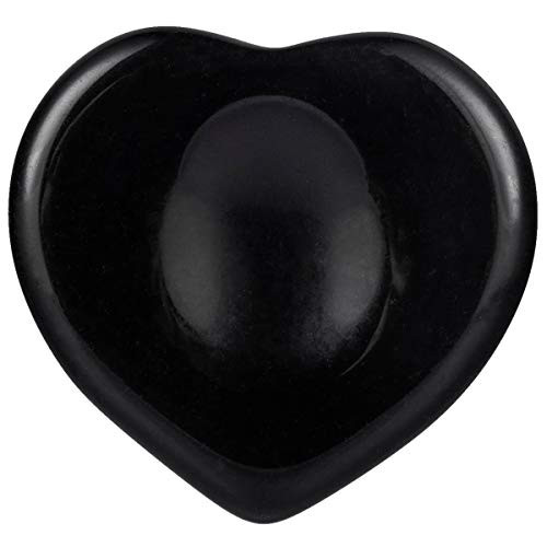 rockcloud Pack of 2 Black Obsidian Crystal Thumb Worry Stone for Anxiety, Healing Crystal Pocket Palm Stone, Heart Shape rockcloud Pack of 2 Black Obsidian Crystal Thumb Worry Stone for Anxiety, Healing Crystal Pocket Palm Stone, Heart Shape
