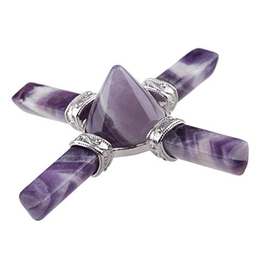 rockcloud Pyramid Energy Generator, 4 Directions Points Reiki Chakra Healing Crystal Stone for Decor, Amethyst rockcloud Pyramid Energy Generator, 4 Directions Points Reiki Chakra Healing Crystal Stone for Decor, Amethyst