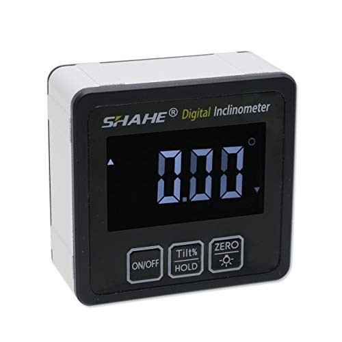 SHAHE Digital Level Box Angle Gauge Protractor Inclinometer Bevel Box with Magnet Base & VA LCD Backlight (5515-90B)