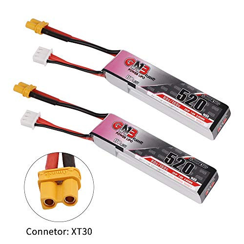 Gaoneng 520mAh 2S 80C/160C 7.6V LiPo Battery HV 2S LiHv Battery with XT30 Plug for Micro FPV Racing Drone Brushless Quadcopter 2pcs Gaoneng 520mAh 2S 80C/160C 7.6V LiPo Battery HV 2S LiHv Battery with XT30 Plug for Micro FPV Racing Drone Brushless Quadcopter 2pcs