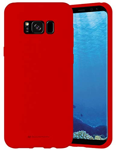Goospery Liquid Silicone Case for Samsung Galaxy S8 Plus (2017) Jelly Rubber Bumper Case with Soft Microfiber Lining (Red) S8P-SLC-RED