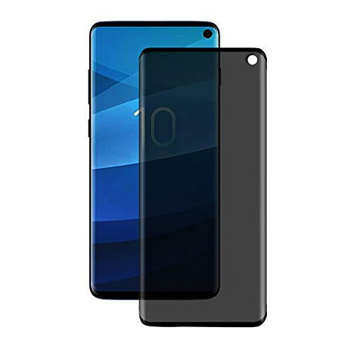 Galaxy S10 privacy screen protector, tempered glass [3D bending] [9H hardness] [anti-bubble] suitable for Samsung Galaxy S10