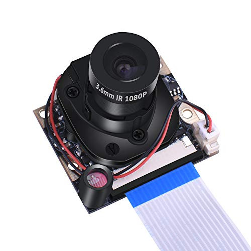 for Raspberry Pi 4 3 B+ Camera Module, Kuman 1080p HD 5MP Webcam OV5647 Sensor IR-Cut Camera Automatic Switching Day/Night Vision Video for Raspberry Pi 4 3/2/1 Model B/B+/A+