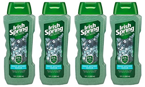Irish Spring Exfoliating Men's Body Wash Shower Gel, Deep Action Scrub - 18 fluid ounce (4 Pack) Irish Spring Exfoliating Men's Body Wash Shower Gel, Deep Action Scrub - 18 fluid ounce (4 Pack)