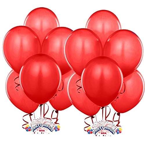 Fun Express 11" Ruby Red Latex Balloons (4 Dozen) - BULK