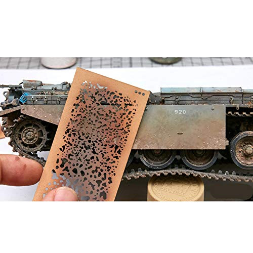 Weathering Airbrush Stencils Tools for 1/35 1/48 1/72 Scale Model Tank