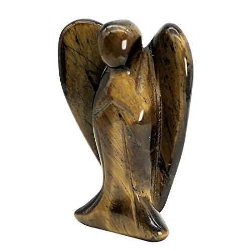 Fekuar Natural Tiger's Eye Stone Guardian Angel Statue, Hand-Carved Healing Crystal Pocket Figurines Decoration 2 Inches Fekuar Natural Tiger's Eye Stone Guardian Angel Statue, Hand-Carved Healing Crystal Pocket Figurines Decoration 2 Inches