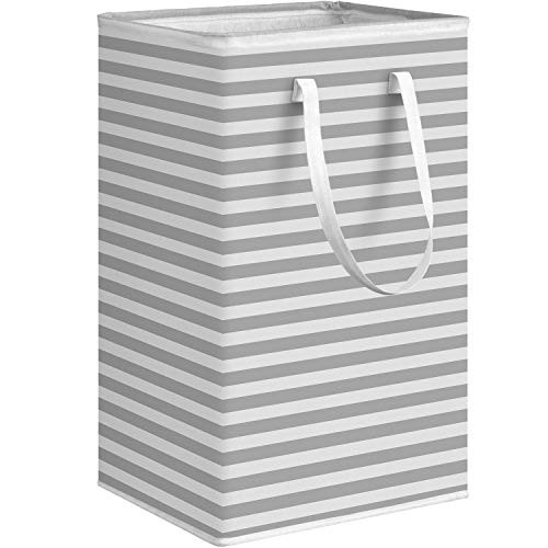 WISELIFE Laundry Hamper, 75L Large Collapsible Tall Laundry Basket with Handles, Water Resistant Freestanding Clothes Hamper, Storage Basket, Storage Bags for Clothes Toys, 24.4(H),Grey