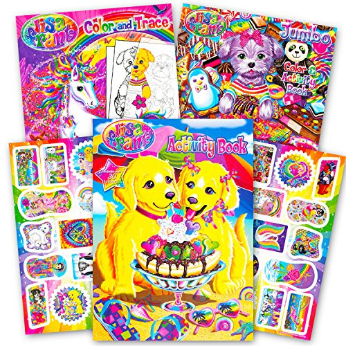 Lisa Frank Coloring Book and Stickers Super Set (3 Books with Over 30 Lisa Frank Stickers)