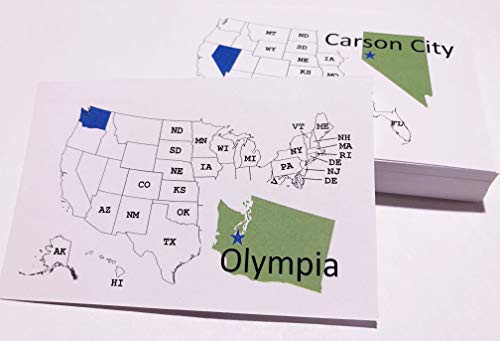States and Capitals Flash Cards with Workbooks and Worksheets
