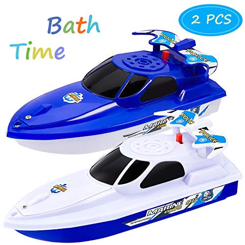 2 Pieces Floating Bath Toy Boats Water Boat Bath Toy Speedboat Bathing Toy Bathtub Shower Toy Boats