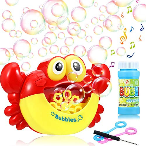 Bubble Machine Bubble Blower, Automatic Halloween Party Bubbles Blower Maker, Over 800 Bubbles Per Minute, Bubble Solution and Screwdriver Included