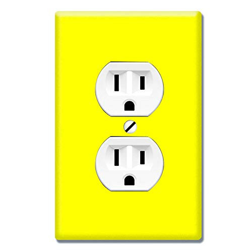 WIRESTER Duplex Outlet Cover Wall Plate/Switch Plate - Solid Yellow