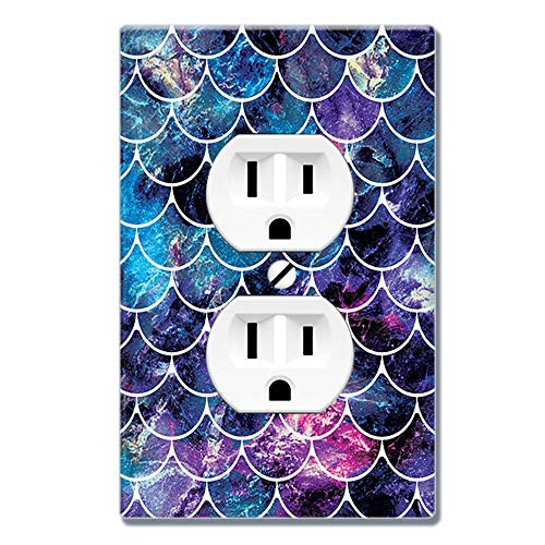 WIRESTER Duplex Outlet Cover Wall Plate/Switch Plate - Mosaic Mermaid Scale