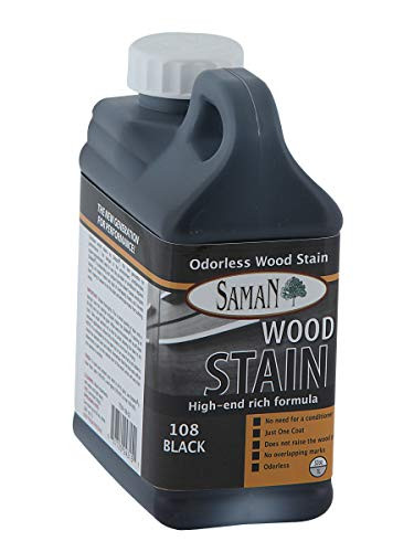 SamaN Interior Water Based Stain for Fine Wood, Black, 1 Quart