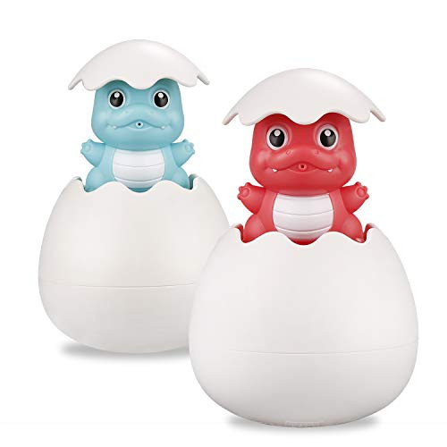 Baby Bathtub Dinosaur Eggs Squirt Toys Bath Toys Fun Multi Colors Swimming Pool Bathroom Beach Floating Toy Playset for Boys and Girls Set of 2
