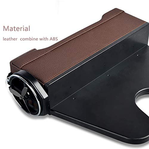 TOYYM Car Console Seat Side Organizer,PU Leather Car Seat Storage Pocket,Seat Gap Filler Organizer Box with Cup Holder-(Driving Seat) Left Side,Brown