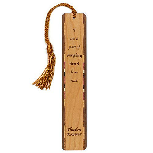 Theodore Roosevelt Reading Quote Engraved Wooden Bookmark with Tassel - Search B07F46YQV6 for Personalized Version