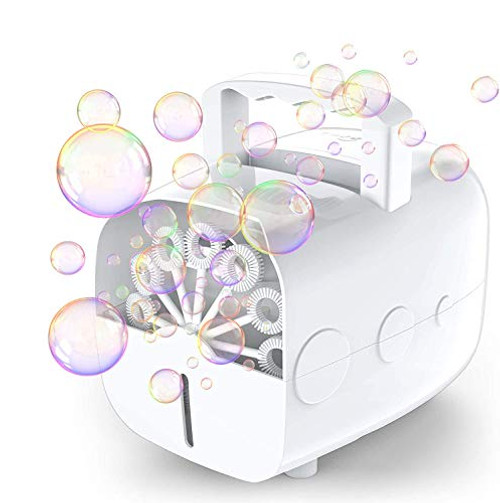 Bubble Machine, Theefun Automatic Portable Bubble Maker for Kids, 800 Bubbles Per Minute,Plug-in or Batteries Powered Bubble Blower for Outdoors, Party, Wedding, Birthday