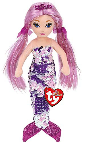 Ty TY02101 Lorelei Purple Sequin Mermaid REG, Multicolored