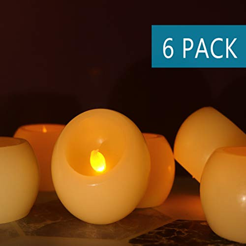 Furora LIGHTING Flameless LED Tea Lights, Votive Tealight Candles Battery Operated - Real Wax Round Shaped Votives LED Tea Lights Candles with Realistic and Romantic Flickering Flame - Pack of 6