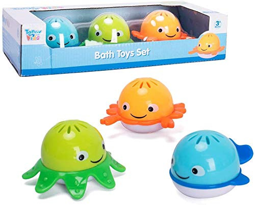 Bebamour Baby Bath Toys, Whale Bath Toy Bathtub Toys for Toddlers, Bathtime Gift for Kids & Infants - 3 Pack