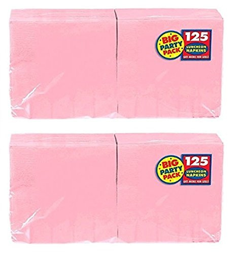 amscan Big Party Pack 250 Count Luncheon Napkins, New Pink