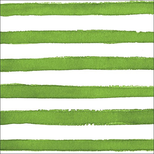 Creative Converting 72 Count Premium Patterned Beverage Napkins, Dotted and Striped, Verdi