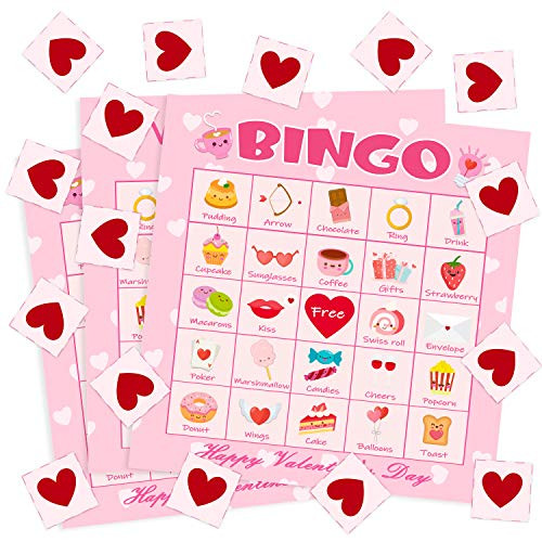 WATINC 41pcs Valentines Day Bingo Game, Valentine Party Games with 24 Players , Valentine Bingo Cards for Kids School Classroom Party Supplies Activity, Valentines Party Favors Gifts for Toddlers WATINC 41pcs Valentines Day Bingo Game, Valentine Party Games with 24 Players , Valentine Bingo Cards for Kids School Classroom Party Supplies Activity, Valentines Party Favors Gifts for Toddlers