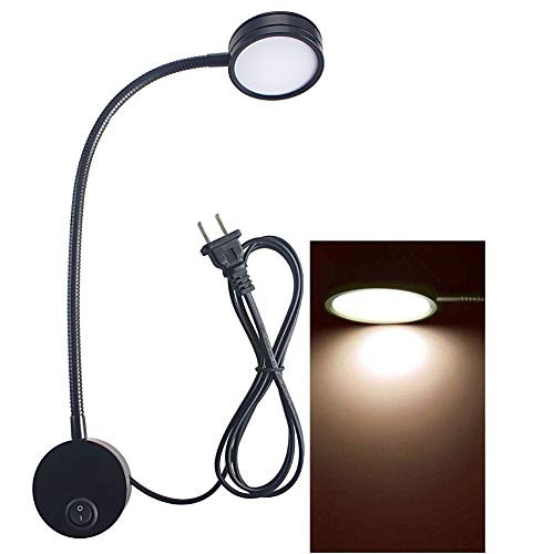 Wall Mounted Reading Light Lamp Flexible Gooseneck Bedside Reading Light for Headboard Reading Workbench Studio 5 Watts