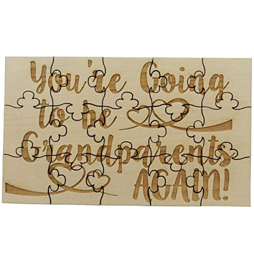 You're Going to Be Grandparents Again - 15 Piece Basswood Jigsaw Puzzle, Surprise Pregnancy Announcement