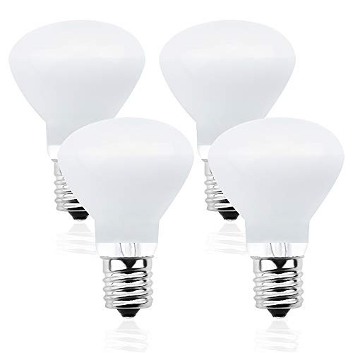 Bonlux LED R14 Mini-Reflector Floodlight - 4W R14 E17 Intermediate Base LED Light Bulb (40W Incandescent Equivalent) for Cabinet Light, Reading Lamp, Desk Lamp, Warm White 2700K (4-Pack)