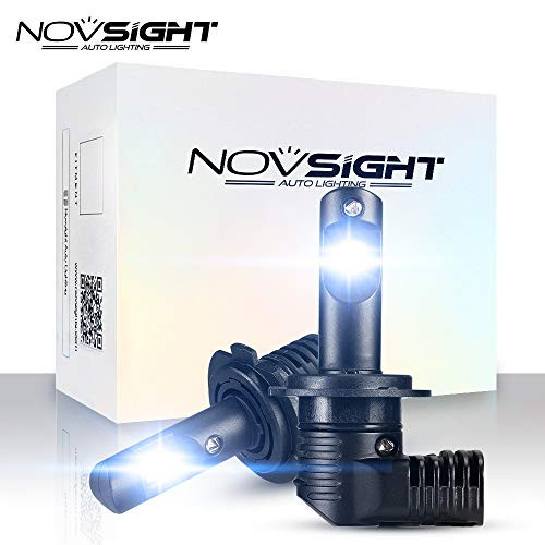 H7 Car LED LED Headlight bulbs,Car Headlight Replacement Conversion Kits/Fog light Bulbs Novsight 50W 10000LM 6500K White Customized Auto Grade LED Chips 2 Years Warranty 2 Pack