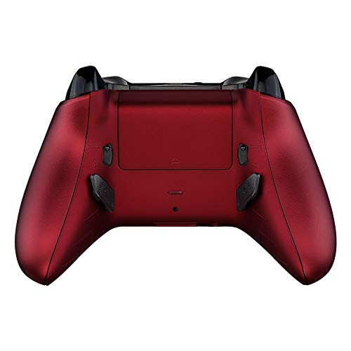 eXtremeRate Lofty Programable Remap & Trigger Stop Kit, Mod Chips & Redesigned Back Shell & Side Rails & Back Buttons & Trigger Lock for Xbox One S X Controller 1708 - Soft Touch Scarlet Red